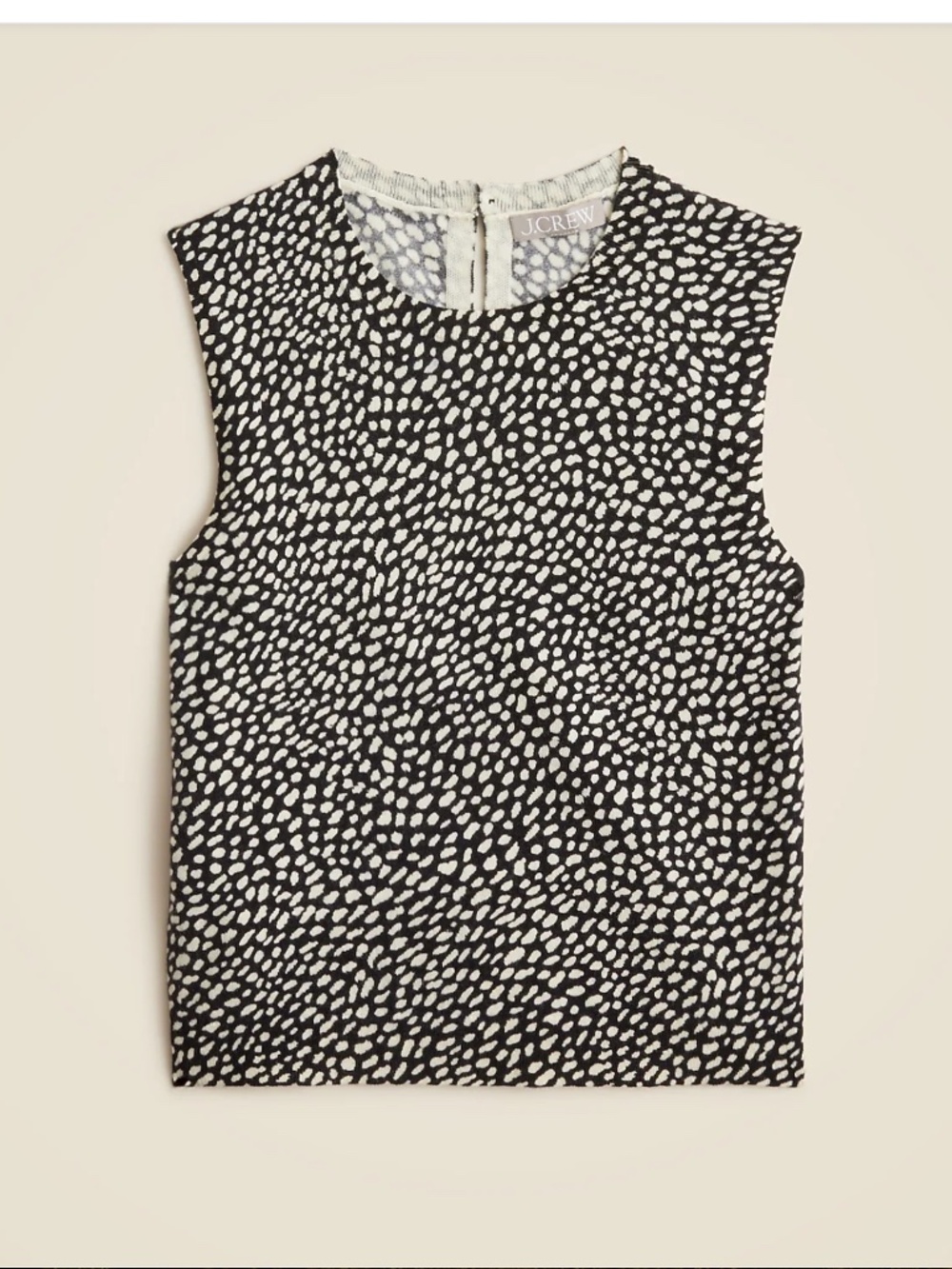 J Crew Featherweight Cashmere Sweater Shell in Spot / Animal Print